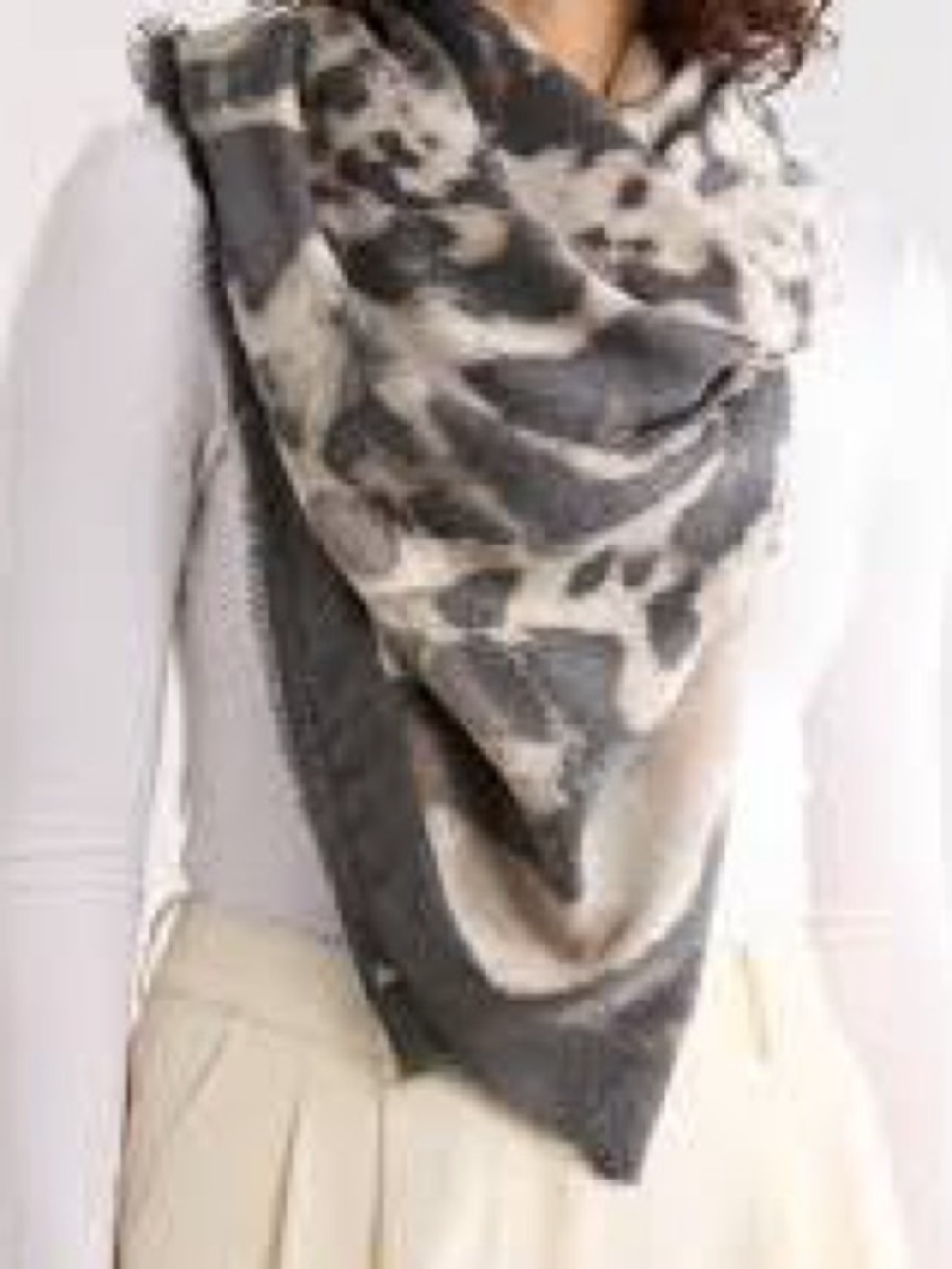 Vince Camuto Taupe Animal-Print Scarf NWT